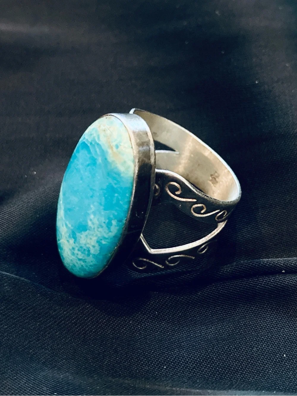 Jay King DTR Sterling Silver 925 Oval Kingman Turquoise Statement Ring